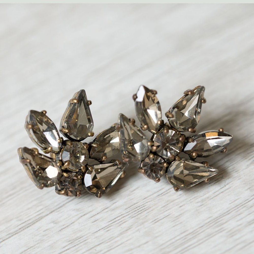 J Crew smokey crystal earrings